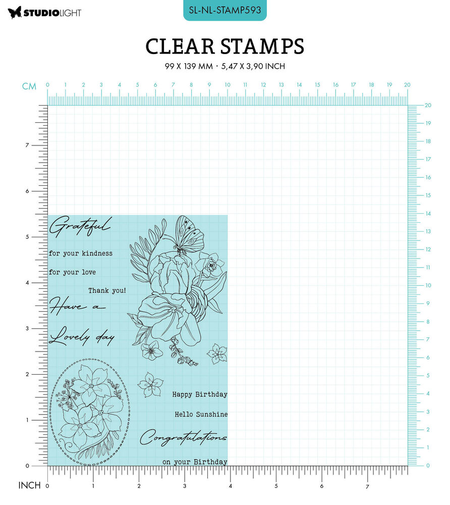 Studio Light Nature Lover Clear Stamps Sentiments & Florals (SL-NL-STAMP593) (OUTLET) Studio Light Nature Lover Clear Stamps Sentiments & Florals (SL-NL-STAMP593) (OUTLET)