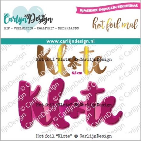 CarlijnDesign Hot Foil Plate Klote (CDHF-0047) (DISCONTINUED) CarlijnDesign Hot Foil Plate Klote (CDHF-0047) (DISCONTINUED)