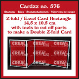 Crealies Cardzz Stansen No.576 (Double) Z-fold / Easel Card Rechthoek Horizontaal (CLCZ576)