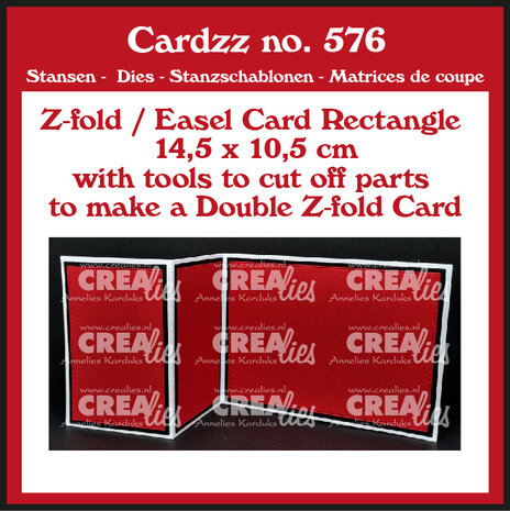 Crealies Cardzz Stansen No.576 (Double) Z-fold / Easel Card Rechthoek Horizontaal (CLCZ576)