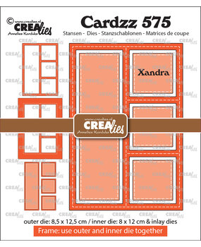 Crealies Cardzz Dies No.575 Frame & Inlays Xandra (3x square + 1x rectangle) (CLCZ575)