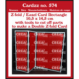 Crealies Cardzz Stansen No.574 (Double) Z-fold / Easel Card Rechthoek Verticaal (CLCZ574)