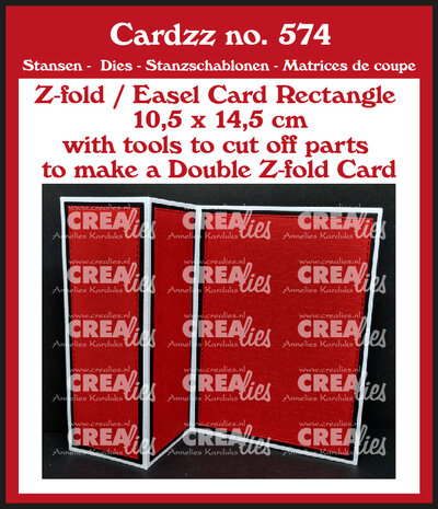 Crealies Cardzz Stansen No.574 (Double) Z-fold / Easel Card Rechthoek Verticaal (CLCZ574)