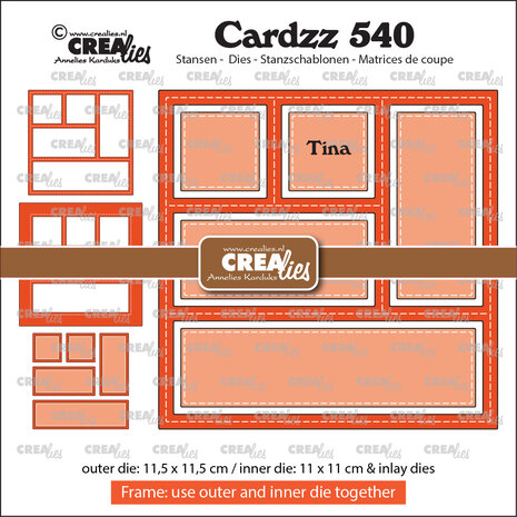 Crealies Cardzz Dies No.540 Frame & Inlays Tina (5 Shapes) (CLCZ540)