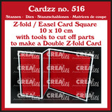 Crealies Cardzz Dies No. 516 (Double) Z-fold / Easel Card Square 10x10 cm (CLCZ516)