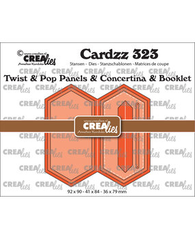 Crealies Cardzz Stansen No. 323 Twist & Pop Panelen & Leporello & Miniboekje Verlengde Zeshoek (CLCZ323)