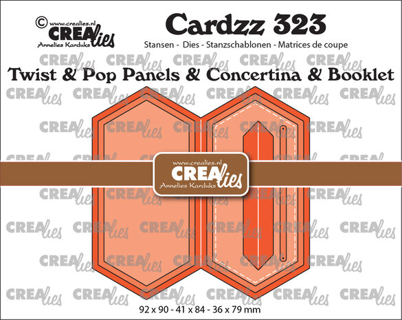 Crealies Cardzz Dies No. 323 Twist & Pop Panels & Concertina & Booklet Elongated Hexagon (CLCZ323) Crealies Cardzz Dies No. 323 Twist & Pop Panels & Concertina & Booklet Elongated Hexagon (CLCZ323)