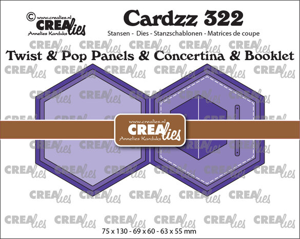 Crealies Cardzz Dies No. 322 Twist & Pop Panels & Concertina & Booklet Hexagon (CLCZ322) Crealies Cardzz Dies No. 322 Twist & Pop Panels & Concertina & Booklet Hexagon (CLCZ322)
