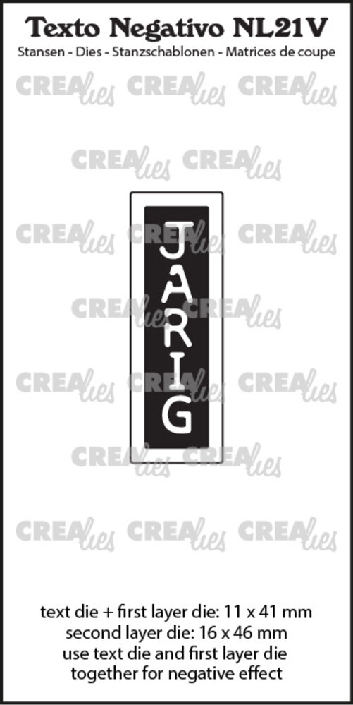 Crealies Texto Negativo Stansen Dutch No.21V JARIG (NL21V) Crealies Texto Negativo Stansen Dutch No.21V JARIG (NL21V)