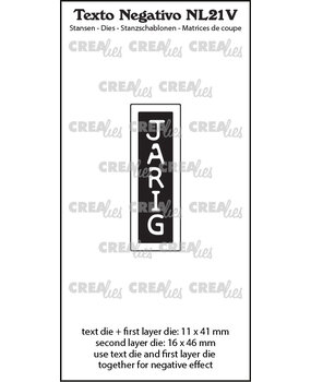 Crealies Texto Negativo Stansen Dutch No.21V JARIG (NL21V)