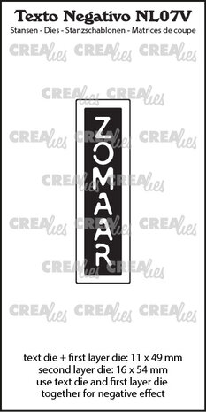 Crealies Texto Negativo Stansen Dutch No.7V ZOMAAR (NL07V)