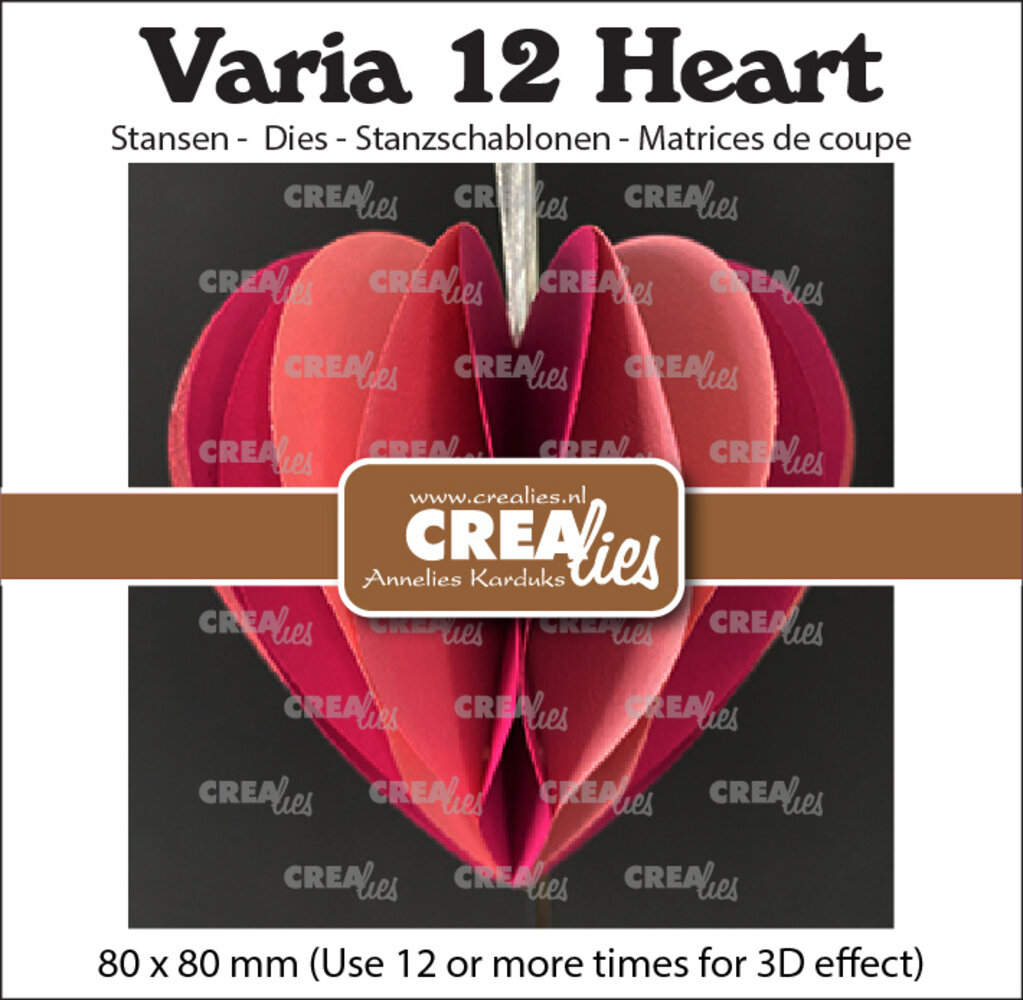 Crealies Varia Stansen No.12 3D Hart (CLVAR12)