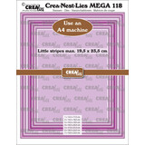 Crealies Crea-Nest-Lies Mega Dies No.118 Rectangles with Little Stripes, half cm (CLNestMega118)