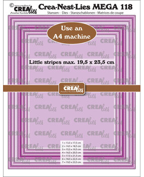 Crealies Crea-Nest-Lies Mega Dies No.118 Rectangles with Little Stripes, half cm (CLNestMega118)