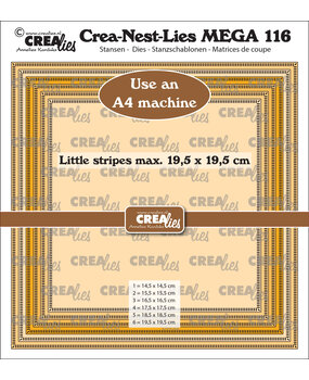 Crealies Crea-Nest-Lies Mega Dies No.116 Squares with Little Stripes, half cm (CLNestMega116)