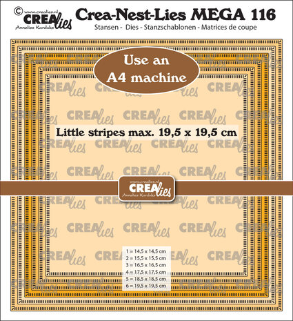 Crealies Crea-Nest-Lies Mega Dies No.116 Squares with Little Stripes, half cm (CLNestMega116) Crealies Crea-Nest-Lies Mega Dies No.116 Squares with Little Stripes, half cm (CLNestMega116)