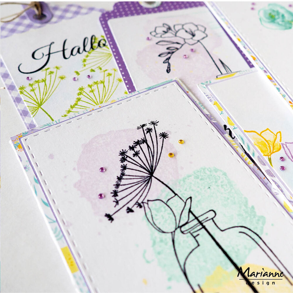 Marianne Design Clear Stamps Silhouette Art Tulip (CS1159) (DISCONTINUED)