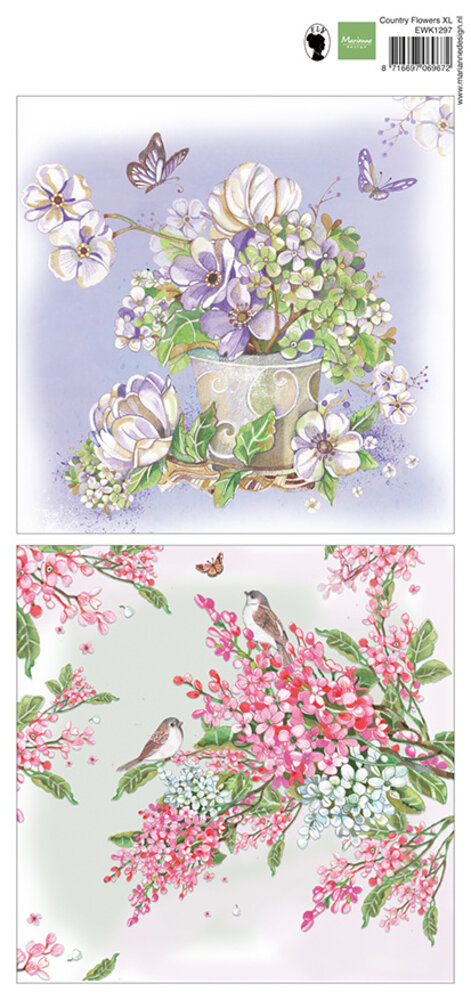 Marianne Design Decoupage Sheet Country Flowers XL (EWK1297) (DISCONTINUED) Marianne Design Decoupage Sheet Country Flowers XL (EWK1297) (DISCONTINUED)
