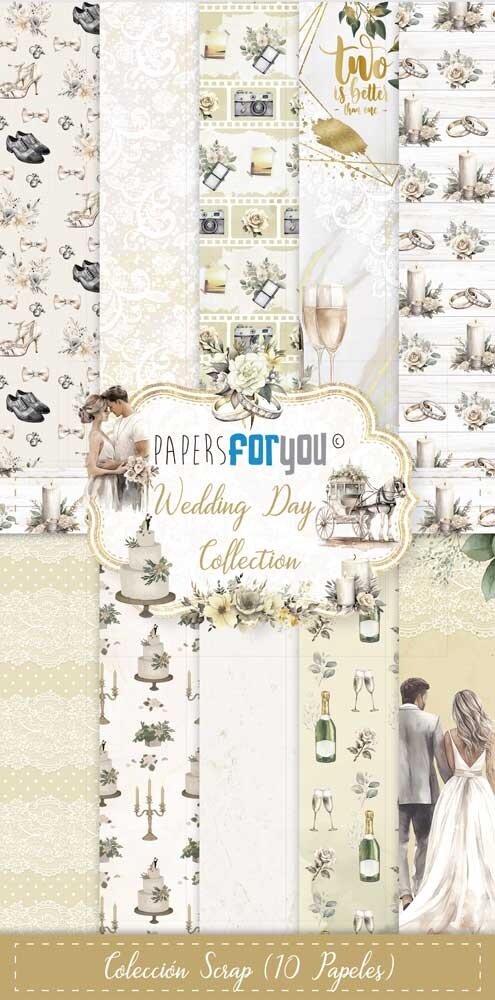 Papers For You Wedding Day Slim Scrap Paper Pack (10pcs) (PFY-12634) (DISCONTINUED)