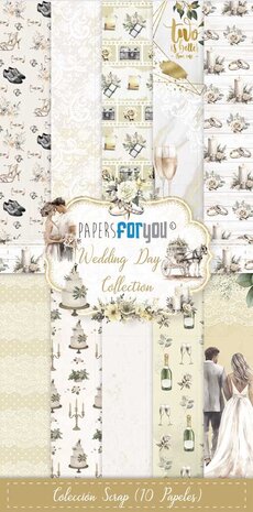 Papers For You Wedding Day Slim Scrap Paper Pack (10pcs) (PFY-12634) (DISCONTINUED)