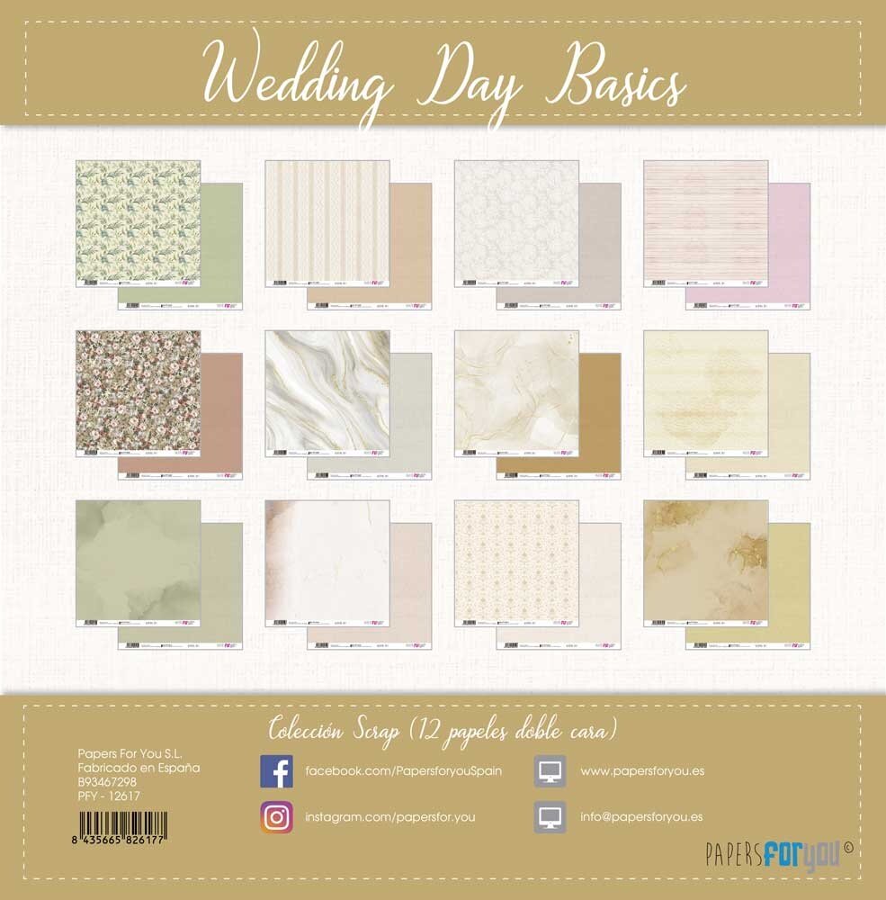 Papers For You Wedding Day Basics Scrap Paper Pack (12pcs) (PFY-12617) (DISCONTINUED) Papers For You Wedding Day Basics Scrap Paper Pack (12pcs) (PFY-12617) (DISCONTINUED)