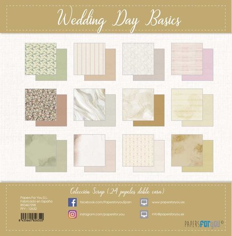 Papers For You Wedding Day Basics Midi Scrap Paper Pack (24pcs) (PFY-12632) (DISCONTINUED)