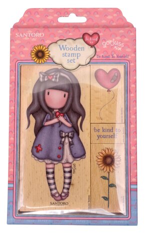 Studio Light Gorjuss Be Kind Wooden Stamp Set Be Kind To Yourself (GOR-BK-STAMP577) (OUTLET)