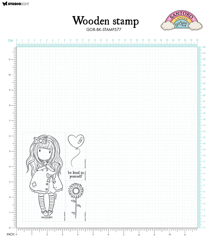 Studio Light Gorjuss Be Kind Wooden Stamp Set Be Kind To Yourself (GOR-BK-STAMP577) (OUTLET)