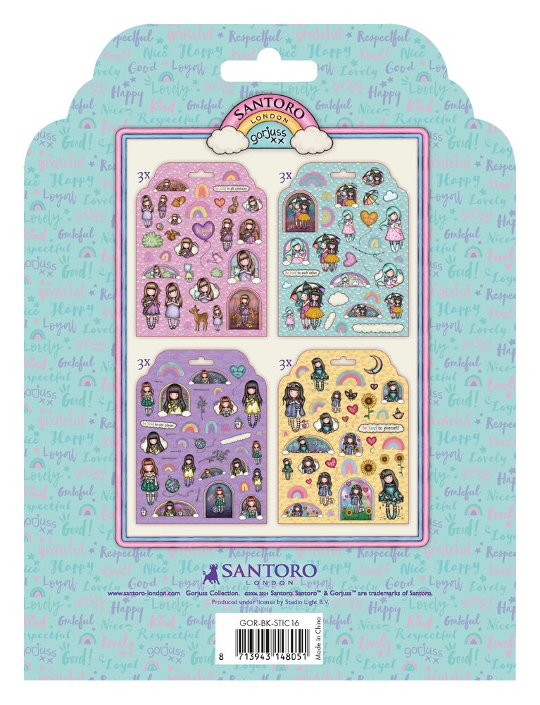 Studio Light Gorjuss Be Kind Sticker Sheets (GOR-BK-STIC16) (OUTLET)
