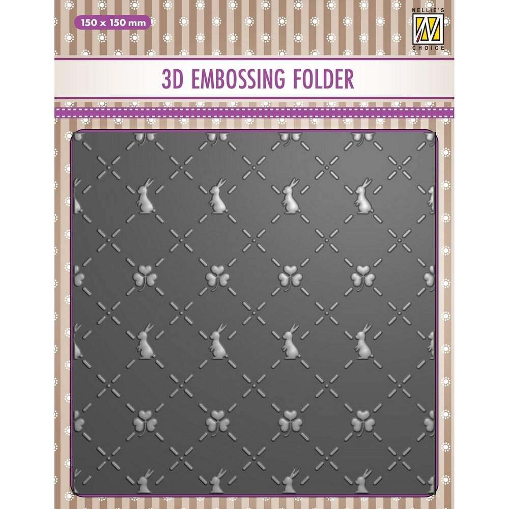 Nellie Snellen 3D Embossing Folder Bunny's and Clovers (EF3D086) (OUTLET) Nellie Snellen 3D Embossing Folder Bunny's and Clovers (EF3D086) (OUTLET)