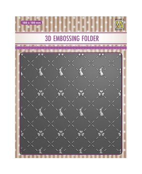 Nellie Snellen 3D Embossing Folder Bunny's and Clovers (EF3D086) (DISCONTINUED)