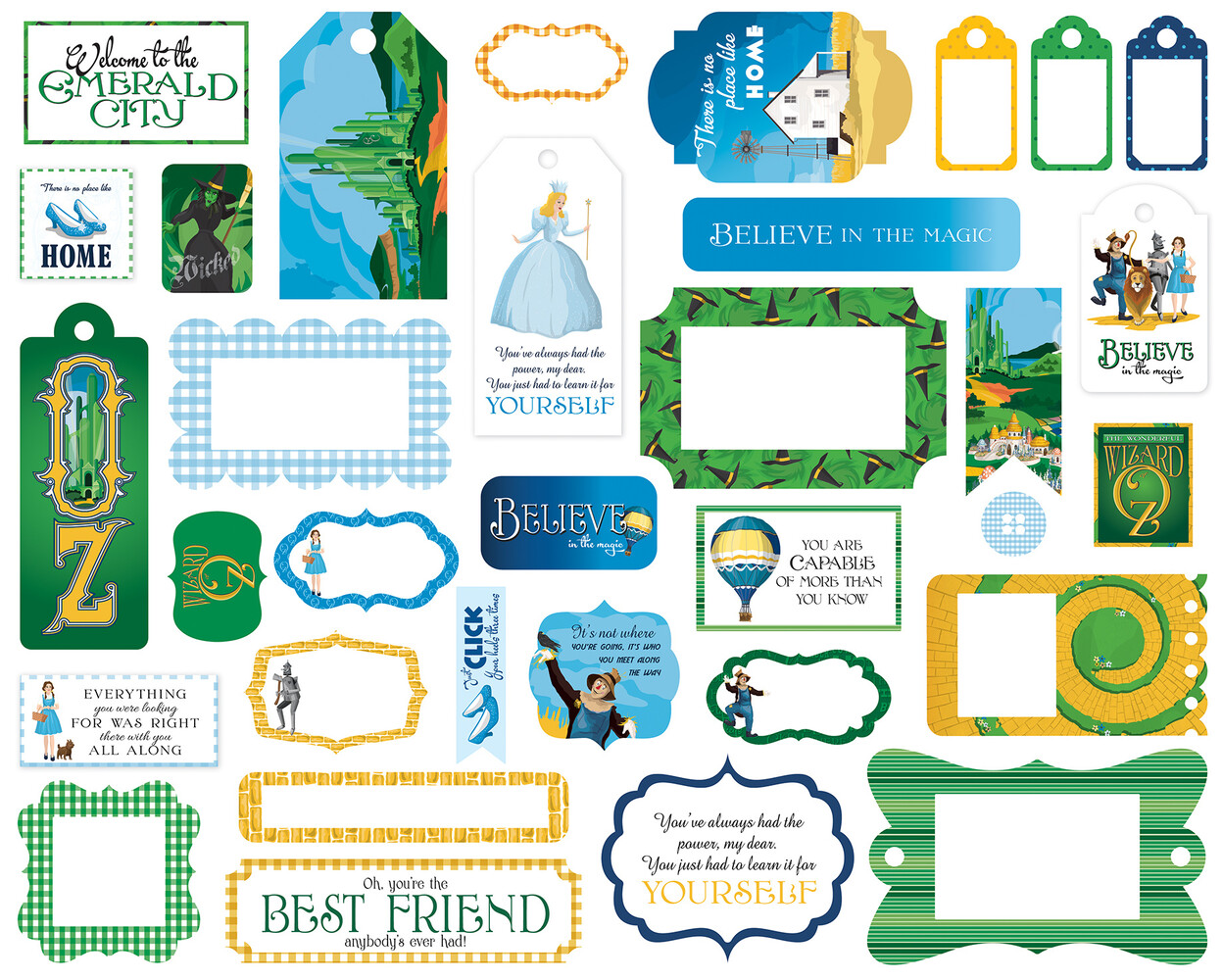 Carta Bella Wizard Of Oz Frames & Tags (CBWO356025) (OUTLET)