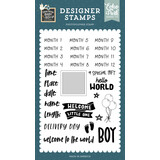 Echo Park Baby Boy Stats Clear Stamps (SDB353046) (DISCONTINUED)