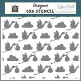 Echo Park Stork Delivery Day Stencil (SDB353033) (DISCONTINUED)