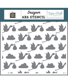 Echo Park Stork Delivery Day Stencil (SDB353033) (OUTLET)