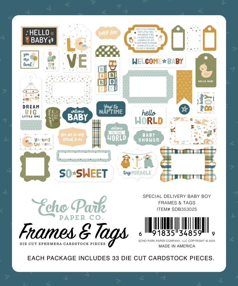 Echo Park Special Delivery Baby Boy Frames & Tags (SDB353025) (DISCONTINUED) Echo Park Special Delivery Baby Boy Frames & Tags (SDB353025) (DISCONTINUED)