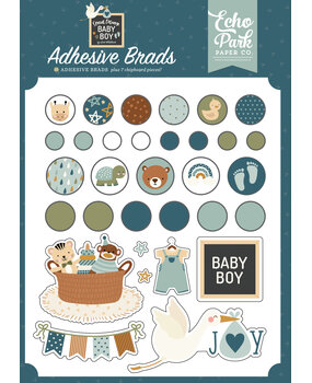 Echo Park Special Delivery Baby Boy Adhesive Brads (SDB353020) (DISCONTINUED)