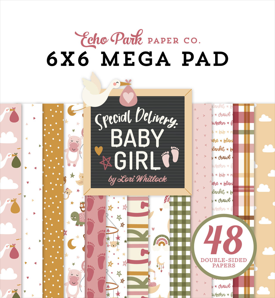 Echo Park Special Delivery Baby Girl 6x6 Inch Cardmakers Mega Pad (SDG354031) (DISCONTINUED) Echo Park Special Delivery Baby Girl 6x6 Inch Cardmakers Mega Pad (SDG354031) (DISCONTINUED)
