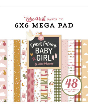 Echo Park Special Delivery Baby Girl 6x6 Inch Cardmakers Mega Pad (SDG354031) (DISCONTINUED)