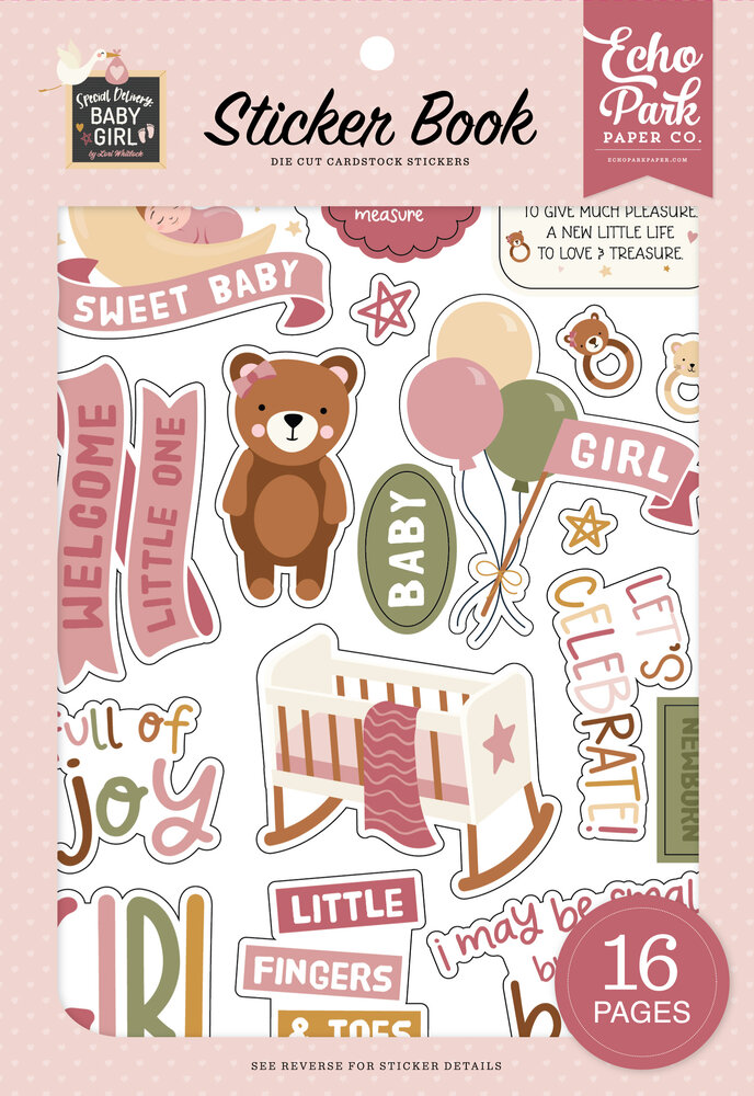 Echo Park Special Delivery Baby Girl Sticker Book (SDG354029) (DISCONTINUED)