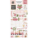 Echo Park Special Delivery Baby Girl Chipboard Phrases (SDG354022) (DISCONTINUED)