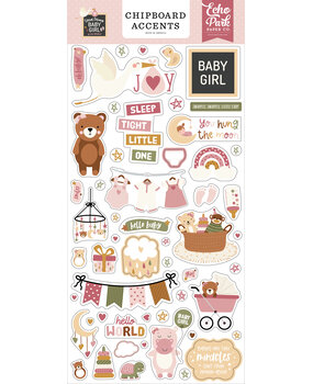 Echo Park Special Delivery Baby Girl Chipboard Accents (SDG354021) (DISCONTINUED)