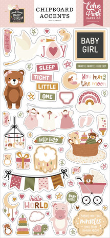 Echo Park Special Delivery Baby Girl Chipboard Accents (SDG354021) (DISCONTINUED)
