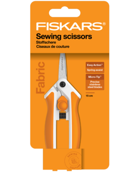 Fiskars Scissors Fabric Sewing Easy Action Micro-Tip 15cm (1070029)