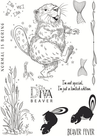 Pink Ink Designs Beaver Fever A5 Clear Stamps (PI256) (OUTLET)