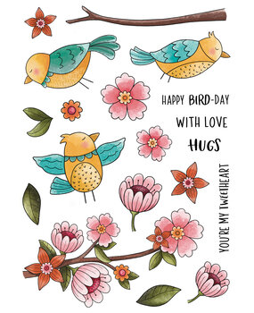 Creative Expressions Jane's Doodles Clear Stamp Set Birdsong Blooms (CEC1063) (OUTLET)