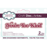 Creative Expressions Sue Wilson Craft Die Mini Shadowed Sentiments You're Too Kind (CEDSS041) (OUTLET)