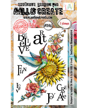 Aall and Create Stamp Set A6 Sunflower Hummingbird (AALL-TP-1146) (DISCONTINUED)