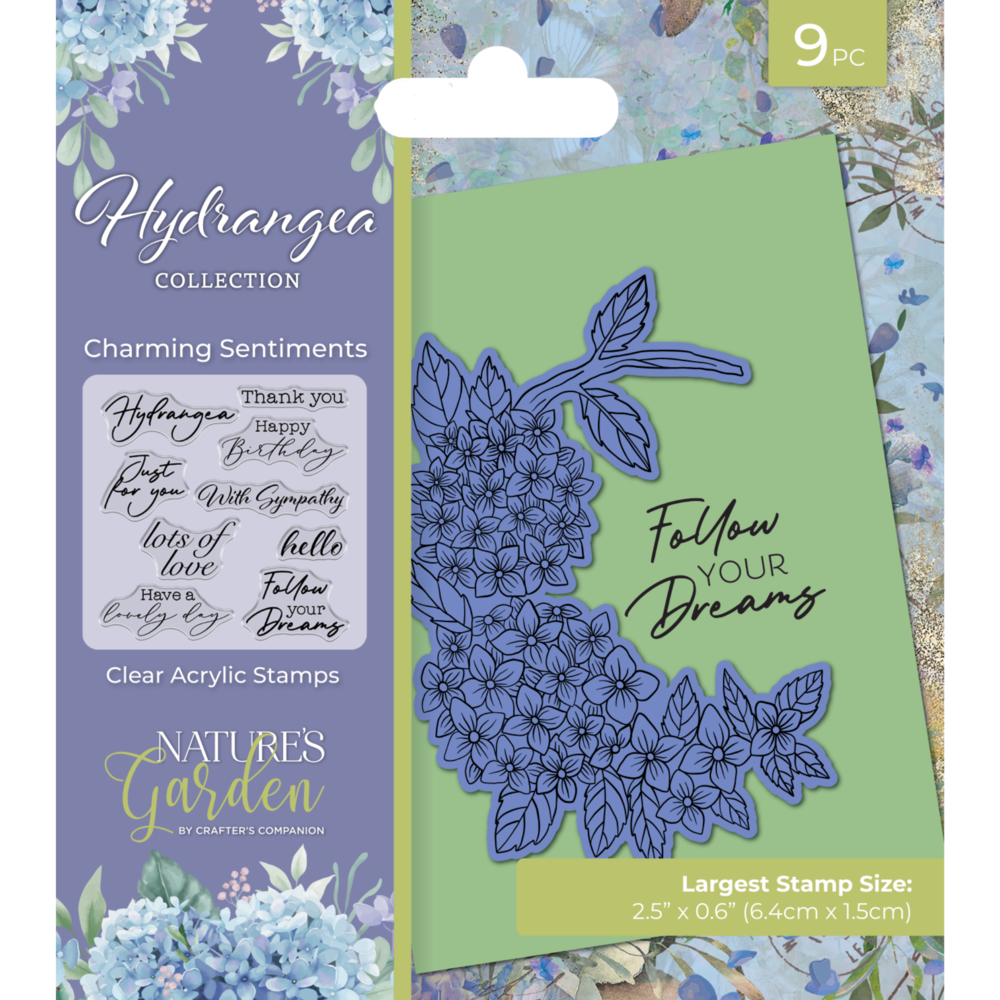 Crafter's Companion Hydrangea Clear Stamp Charming Sentiments (NG-HY-CA-ST-CLH) (DISCONTINUED)
