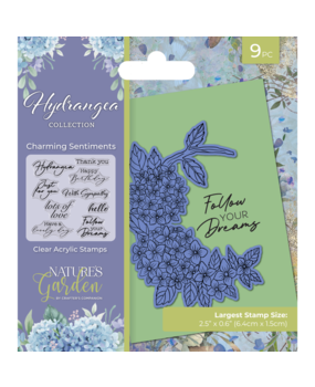 Crafter's Companion Hydrangea Clear Stamp Charming Sentiments (NG-HY-CA-ST-CLH) (DISCONTINUED)
